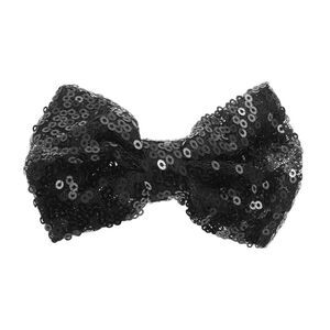 Elegant Sequins Bow Hair Clip Black